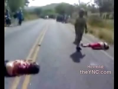 Dead Couple Completely Fucked up on Road After Accident