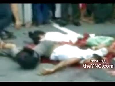 SICK Clean Up: Daughter and Father are Picked off of the Street with Guts Falling out of Bodies