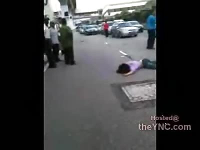 Crowd Gawks at the Hot Dead Girl Road Kill