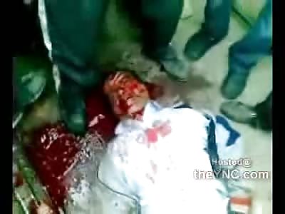 Tunisia: Accused Murderer Gasping for Final Breaths after Hacked with Meat Cleaver (Dragged off at the End)