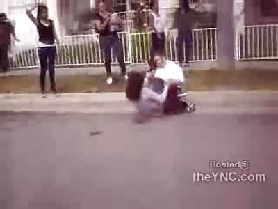 Fat Behemoth Bitch Unleashes Complete Beat Down of Skinny Chick