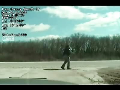 Cop Snaps both Legs Run Over by Car trying to put down Metal Strip