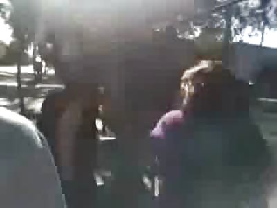 Fat Girl Mafia Quick Beating of Rival Fat Girl in the Street