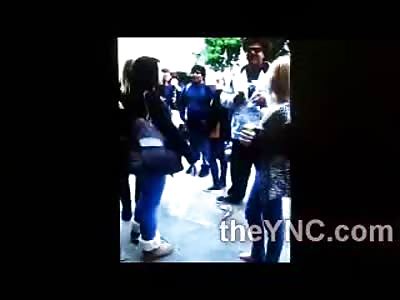 Loud Mouth Blonde Starts the Fight and finishes it on her Ass..Twice