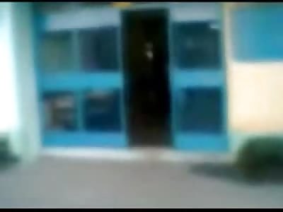 Amatuer Cell Phone Video of Terrified Students Running out of School ater Gunman Kills 11 Students Yesterday in Brazilian School