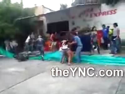 Flying Motorcycle takes ot the Prettiest Female Spectator (Watch Slow Motion)