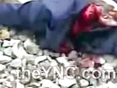 Why the Scowl? Man has Unhappy look on his Face after a Perfect Decapitation by Train