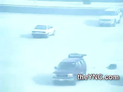 Shocked Camerawoman watches as Man is Run Over Twice by SUV