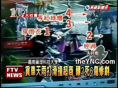 1, 2, 3, 4 People Killed by One out of Control Skidding Car