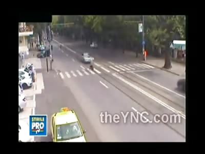 Elderly Woman Struck by Car while Crossing at the Zebra Wallk