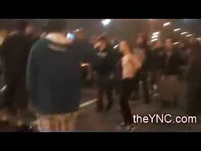 Kid in Funny Hat delivers Lightening Fast Right Hand KO at the Street Races