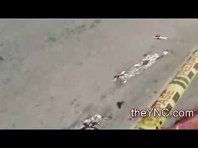 Fresh Bood: Girl in Jean Skirt recently Run Over by that Taxi Right There