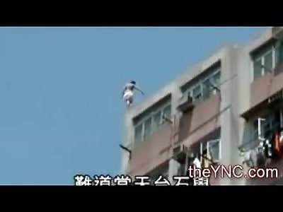 Pretty Girl in Fluttering Dress and High Heels finds a Better Way to get Attenton