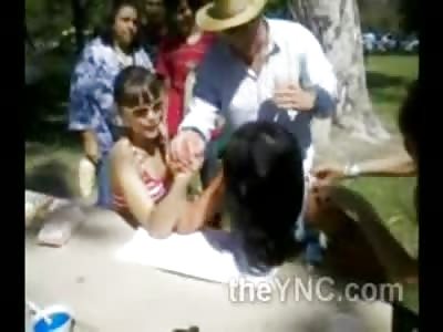 Drunken Arm Wrestling Fun Turns Horrific When Pretty Asian Girl Gets Her Arm SNAPPED in Half
