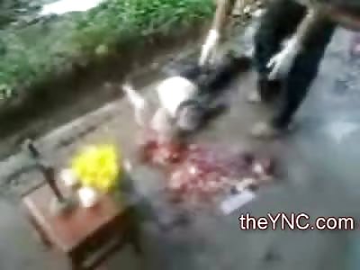 Flowers placed next to his Brains..Homeless Man Run Over by Truck has a Memorial set up Already