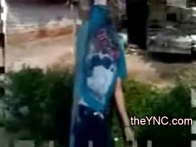 Wait!!!! There's been a Slaughter Here, Man Beheaded and Hanged from Street Pole and 2 Heads on a Truck