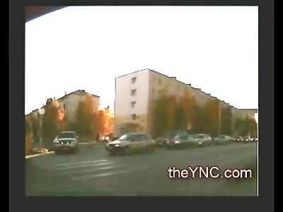 Kid trying to beat a Car Running across the Zebra Line pays the Piper