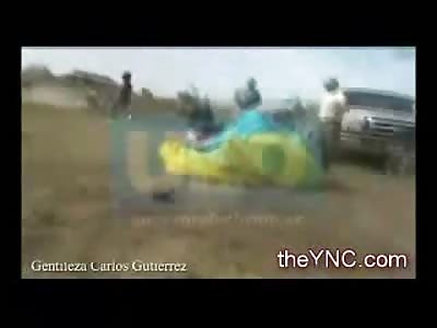 Unstable Paraglider Cripples Elderly Man in the Crowd