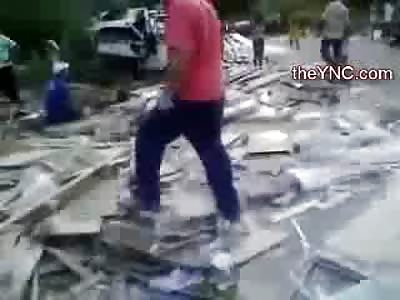 Man Ejected from Car Landed on a Rock and has Lost his Entire Face