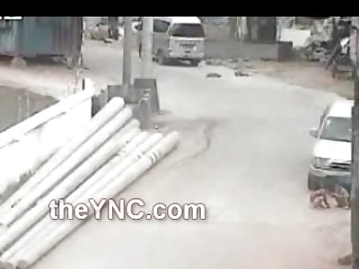 Two Kids Playing in front of Vehicle are Ran over by Oblivious Driver