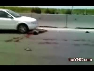 What you would Look Like after being Dragged 40 Feet Under a Car....