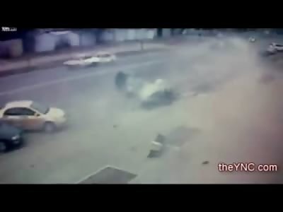 Fatal Crash Disintegrates Car on Impact into Street Sign