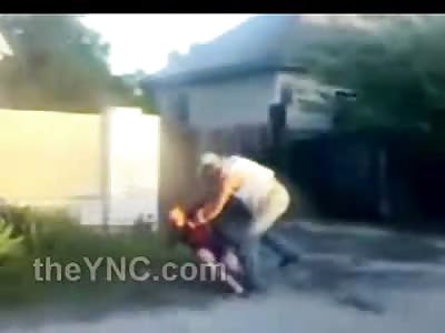 Kid Starts Fight with a 2x4 .....Ends up Getting His ass KO'd by it