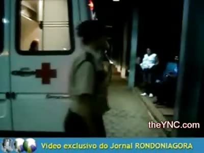 Woman has something Sharp and Long in her Head walks into the Hospital