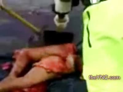 Twisted Woman Cleaned off th Street with Shovels