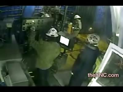 Man Drilling for Oil nearly Decapitated