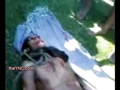 Naked and Bound Man has Smiley Carved into his Face by Sadistic Killer