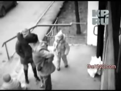 Escaped Mental Patient Fatally Stabs Old Woman and Man outside of Apt Building 