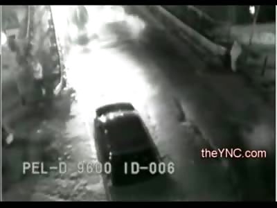 Shattered Senile Old Woman falls to her Death underneath an Ambulance