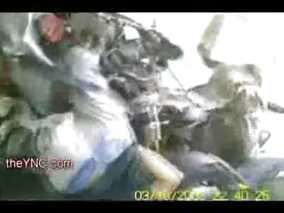 Deceased Man Hangs out of his Car after Fatal Wreck