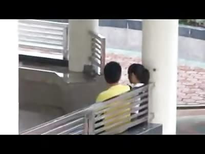 Happy Chinese Boy gets a Handjob, then Sex from his Girlfriend ans he thinks No One is Watching