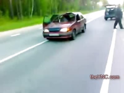Deer Cut in Half ends Up through the Windshield and in the Front Seat