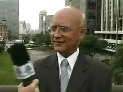 Live News Report Interrupted by a Desperate Attention Seeker