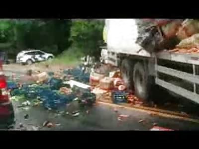 Fruit Truck vs Oil Tanker...Who Ya Got!?