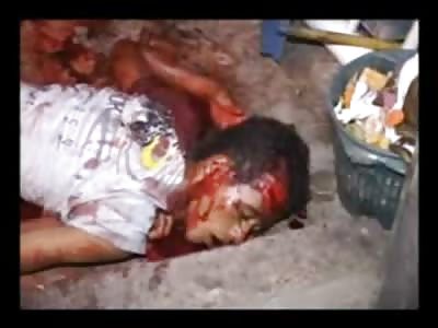 Gruesome Bloody Mess of Man who Ran into a House as he was being Stabbed to Death