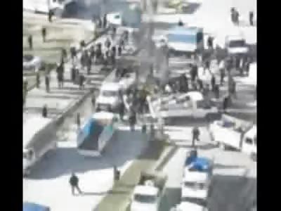 Crying Young Girl Records as Man Lights himself on Fire in Protest