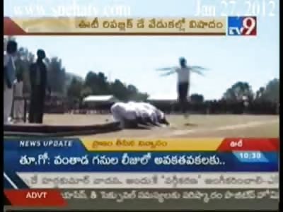 Man Kills Himself in Bizarre Stunt trying to Jump over 4 Guys (Snapped Neck)