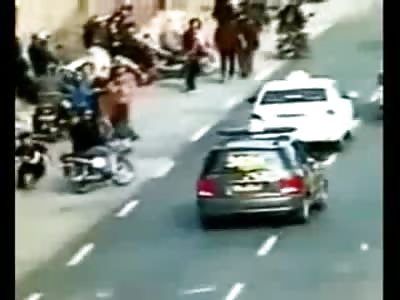 Police Car turns normal Man into Superman