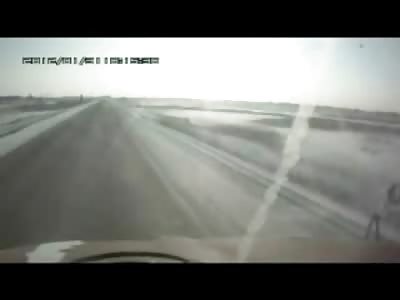Brutal Suicide by Truck Caught on Dashcam includes Aftermath of Dead Driver