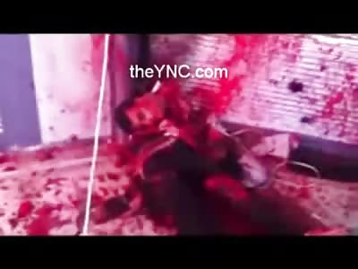 Peaceful Protesters vs a Tank Shell from Assad in Syria