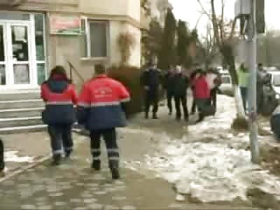 Man minding his Own Business is Killed by Skidding Car on Street Corner (Includes Aftermath with CPR and Chest Compression)