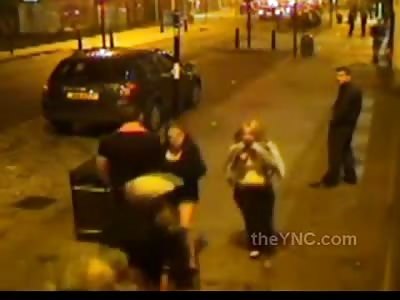 Drunk Jerk Knocks Girl out with his Elbow for the Fuck of it