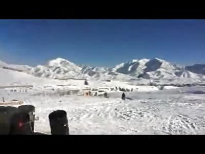 Showoff Helicopter Pilot in Afghanistan looks like a Complete Idiot in Front of the Troops