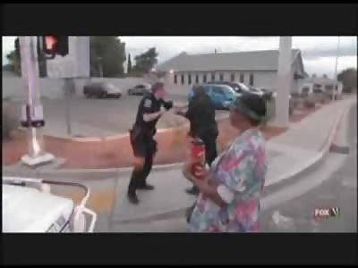 Ill get you BITCH!! Epic Black Man takes Taser but still makes time to Talk Shit to his Girl