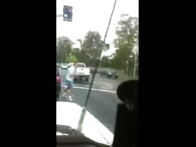 Epic Older Man delivers a Whirlwind Combination in Road Rage battle on Tough guy with Tattoos (Watch Slow Motion)