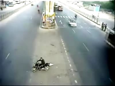 Biker in Black takes a Shortcut